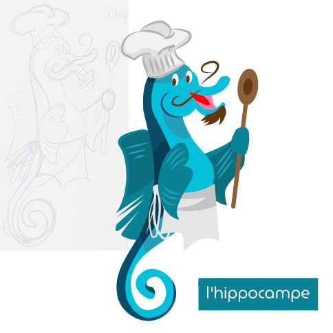 Mascotte du restaurant "l'Hippocampe"