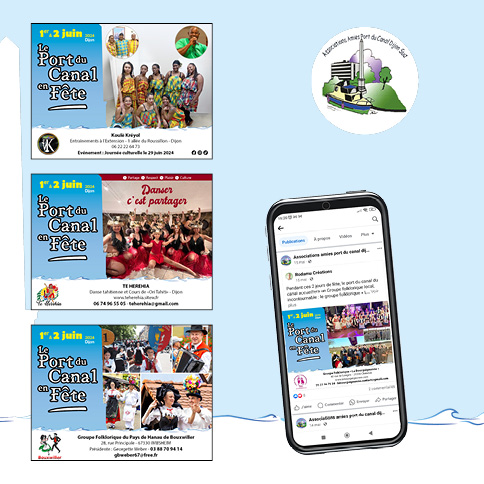 Port du canal en fête - campagne de promotion réseaux sociaux facebook