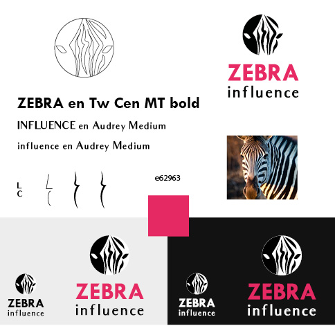travail d'identité visuelle Zebra-influence
