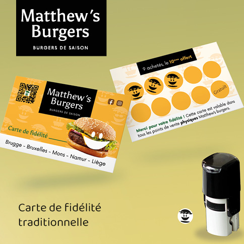carte de visite Matthew's burgers